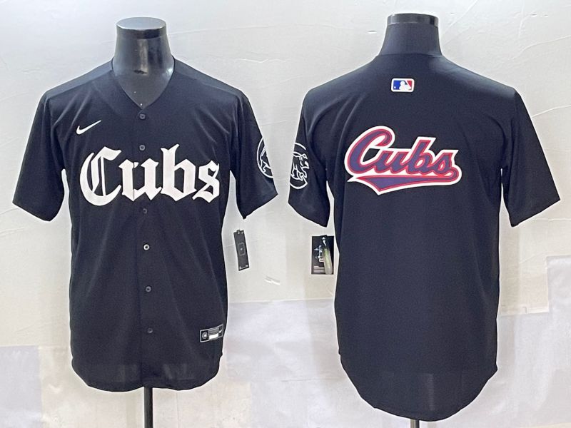 Men 2025 Chicago Cubs Blank Black Five generations Joint Name Nike MLB Jersey style 8